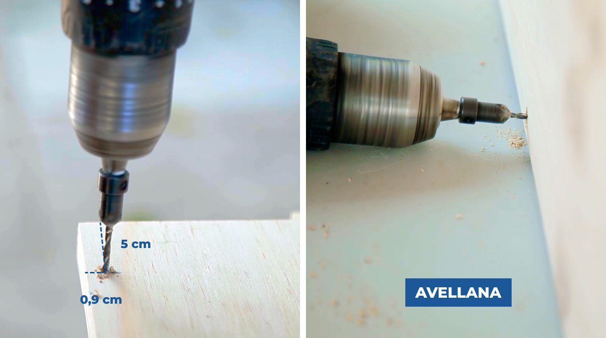 Avellanada de las perforaciones.