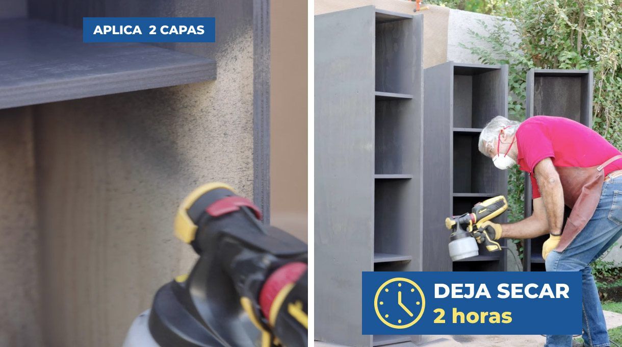 Pinta todos los rincones, aplica dos capas y deja secar 2 horas