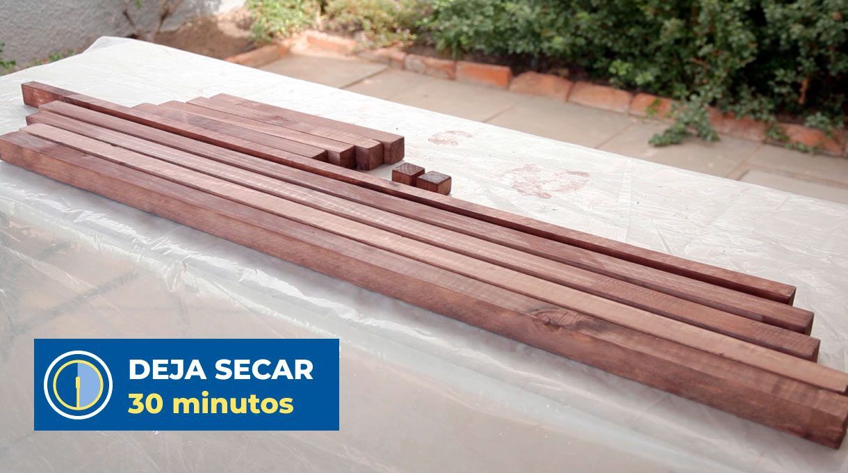 Cortes barnizados listos. Secado de 30 minutos.