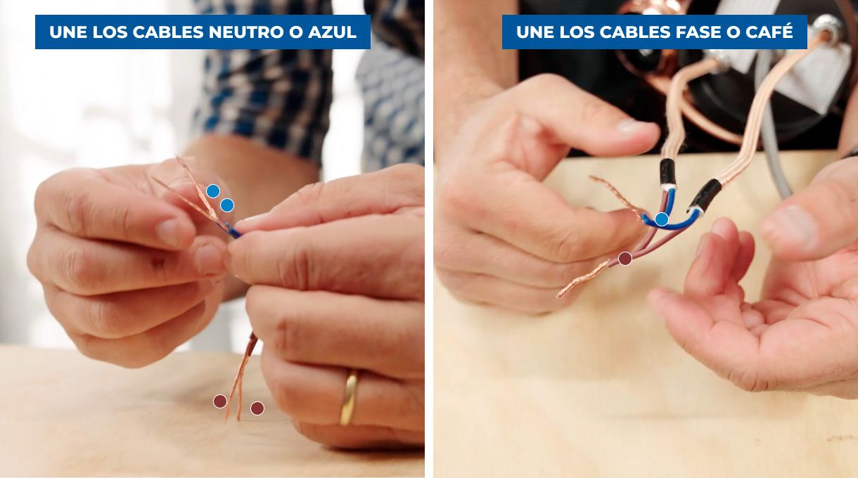 Conexión de cables para instalar iluminación led