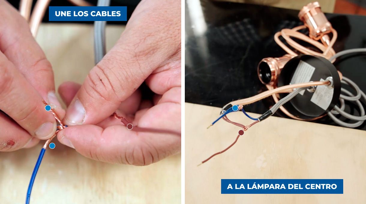 Unión de cables para instalar iluminación led