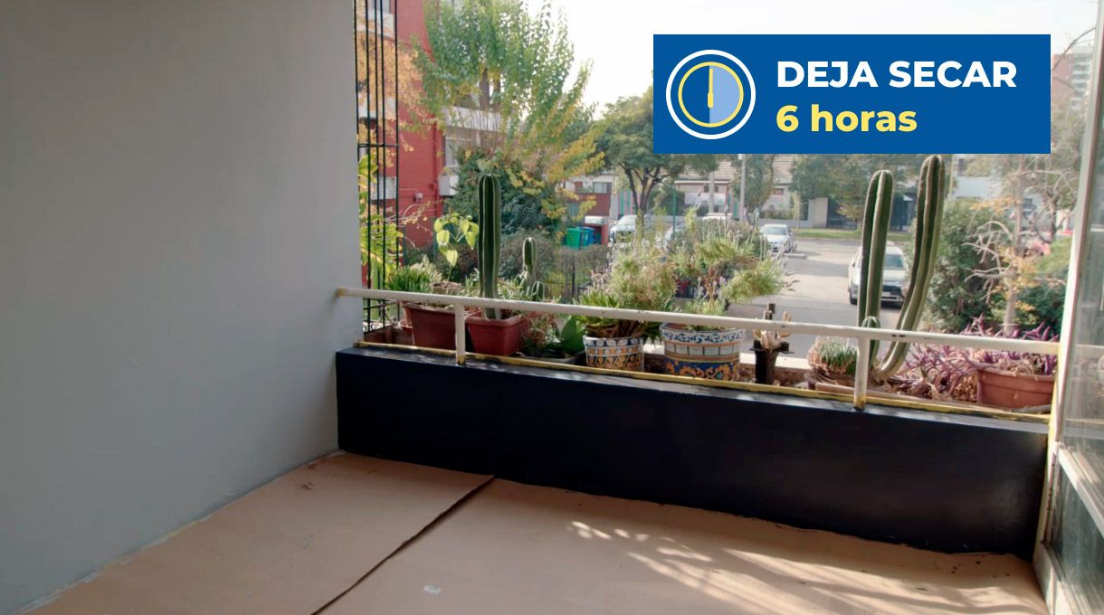 Secado de la pintura de la terraza