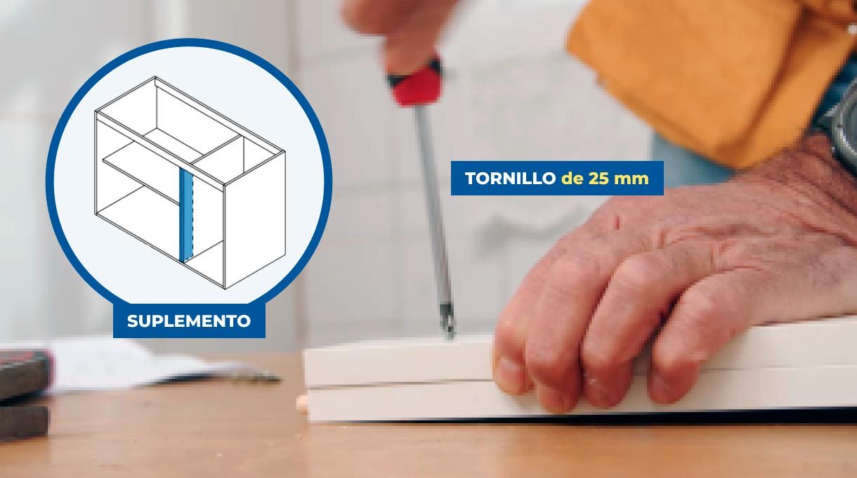 Instalación de suplemento de mueble de cocina