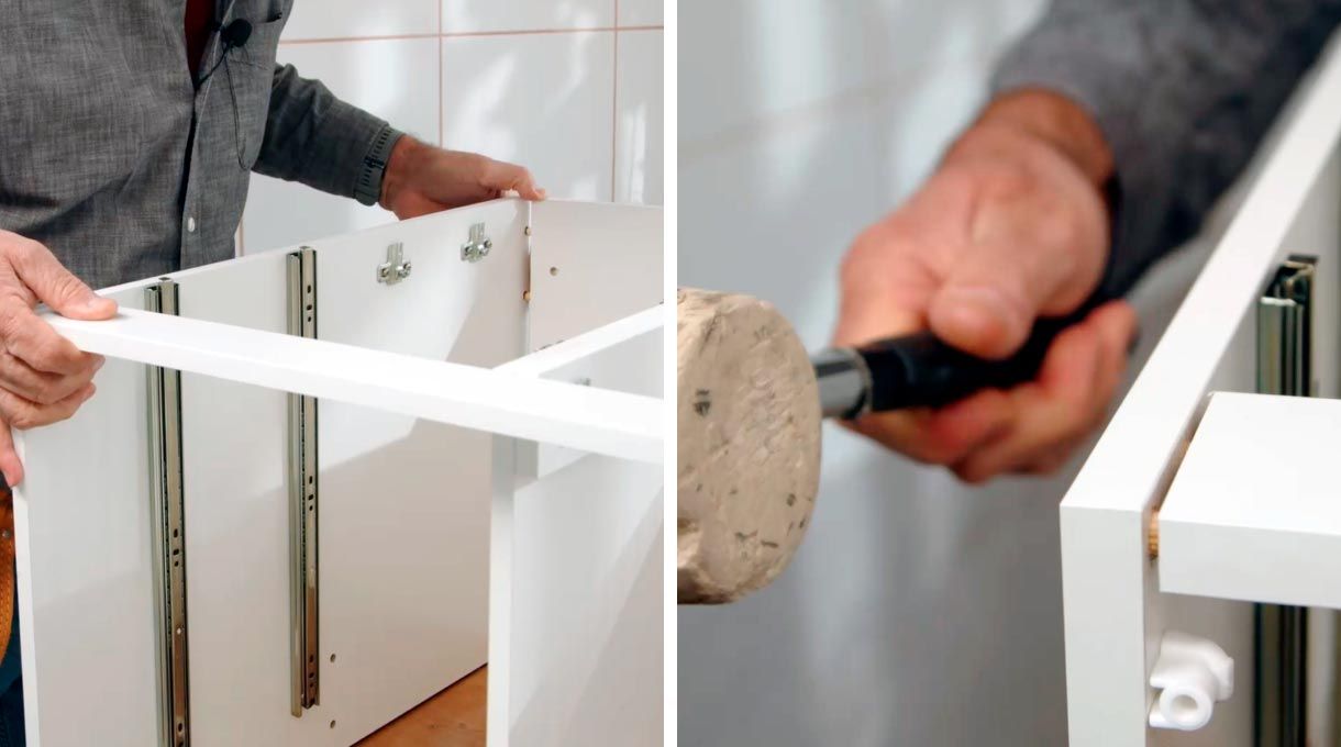 Unión de los laterales para armado de mueble