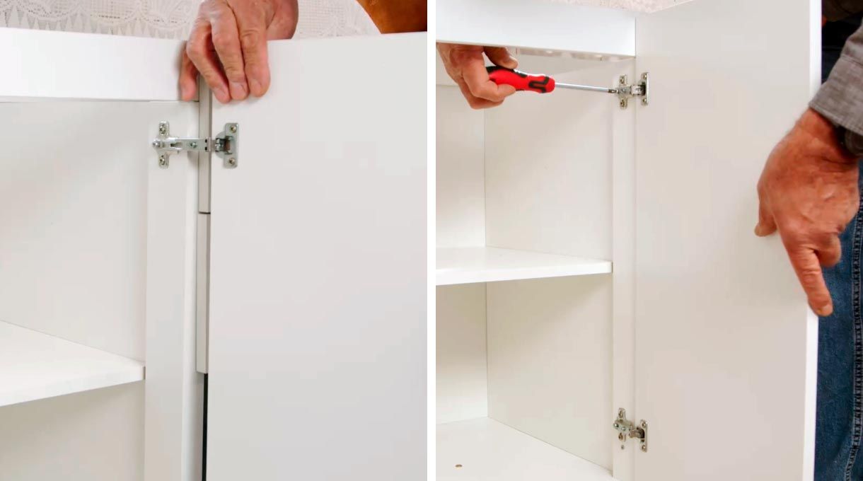 Instalación de puertas en mueble base