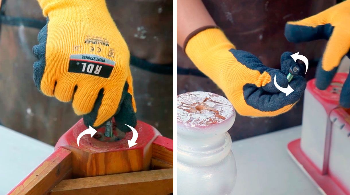 Hilo con tuerca de la pata de la mesa de centro