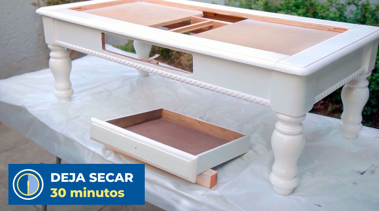 Secado de la mesa de centro