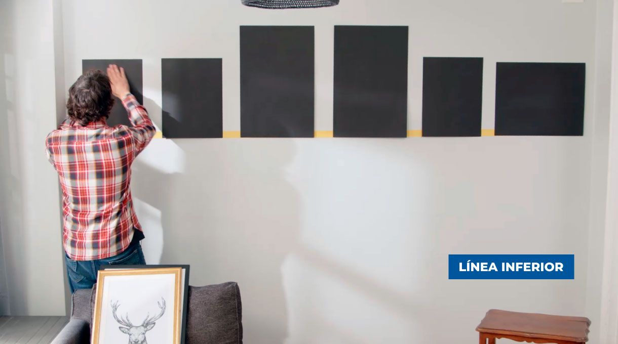 Linea directriz inferior para poner cuadros y espejos