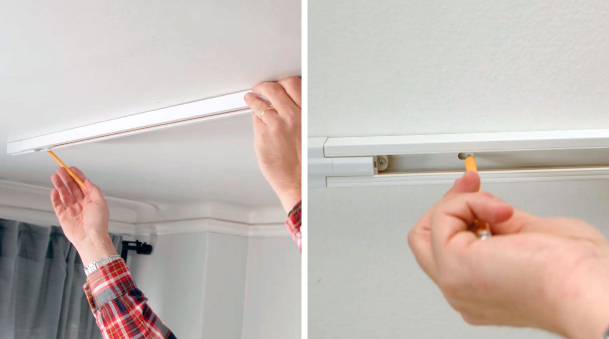 Lugar de las perforaciones para instalar rieles energizados