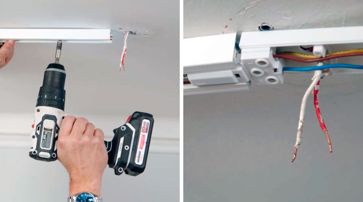 Instalación de rieles energizados