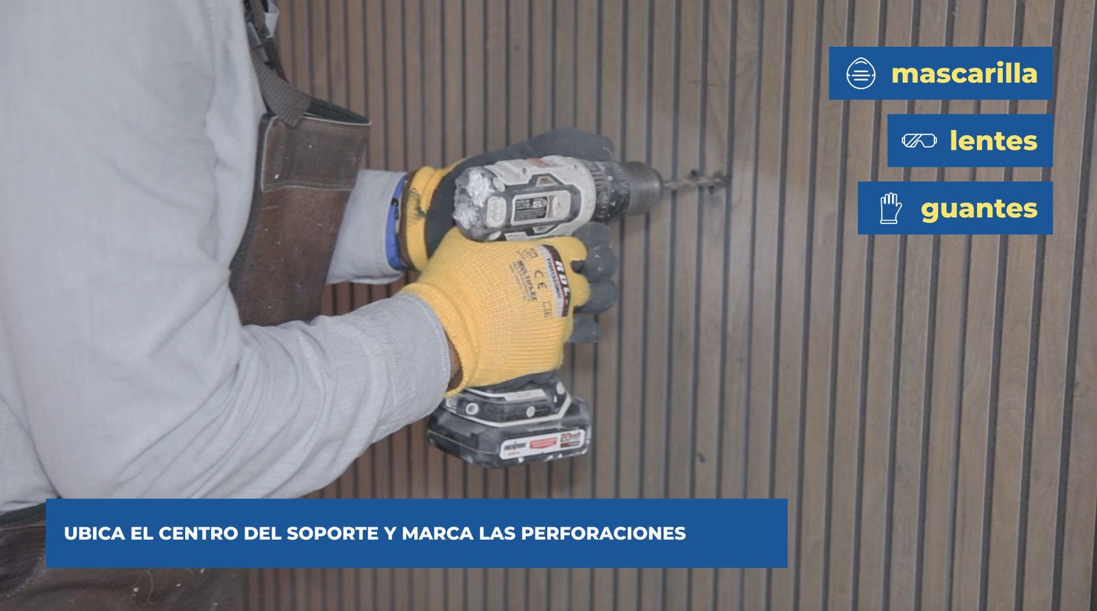 Perforación para instalar monitor horizontal