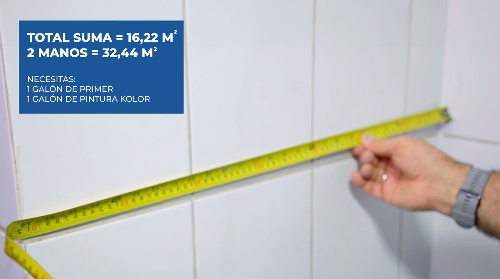 Cálculo para obtener metros cuadrados de pintura