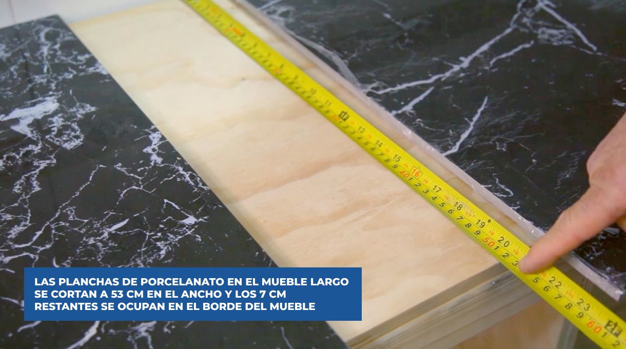 Ancho de la cubierta de porcelanato