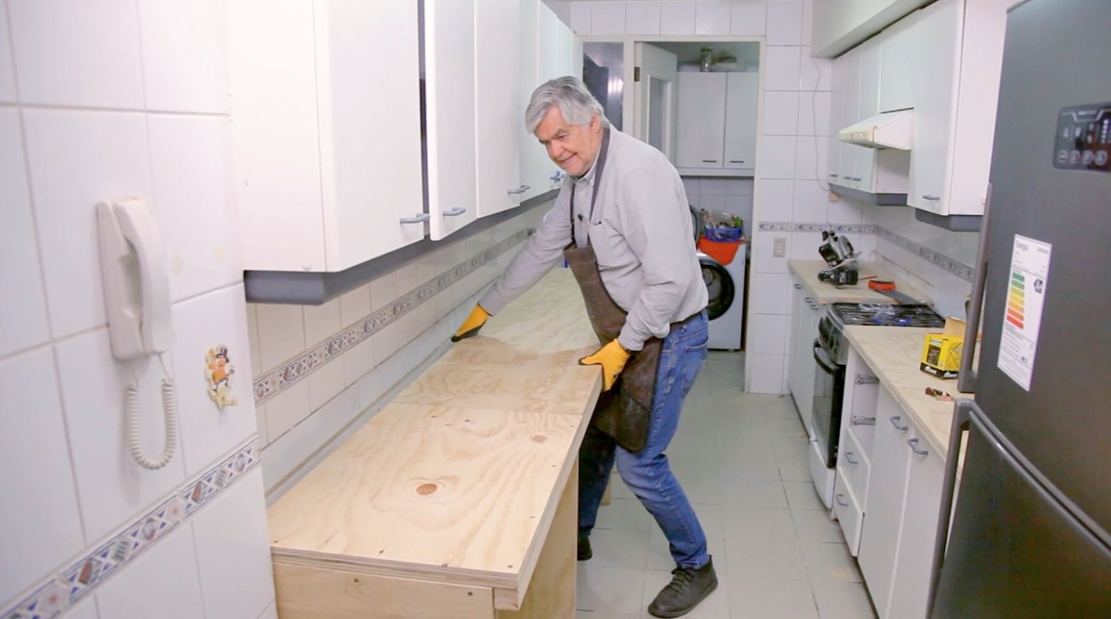 Presentación del mesón largo para cubierta de porcelanato