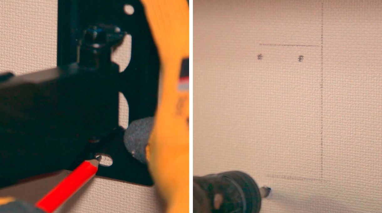 Ubicación de las perforaciones para fijar soporte para tv