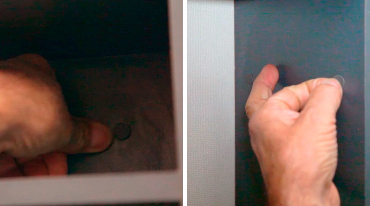 Tapa los tornillos en todo el mueble para tv