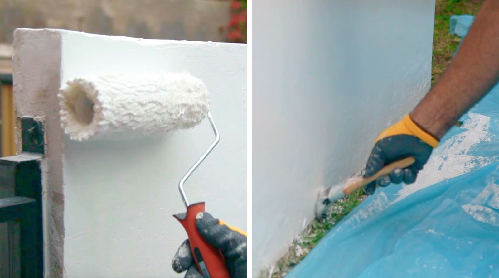 Aplicación de la segunda mano de pintura hidrorrepelente