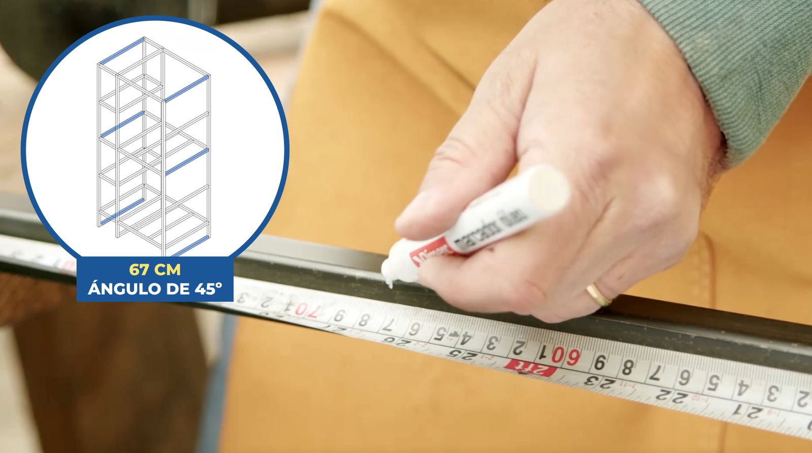 Marcado de trozos de 67 cm para mueble de lavandería