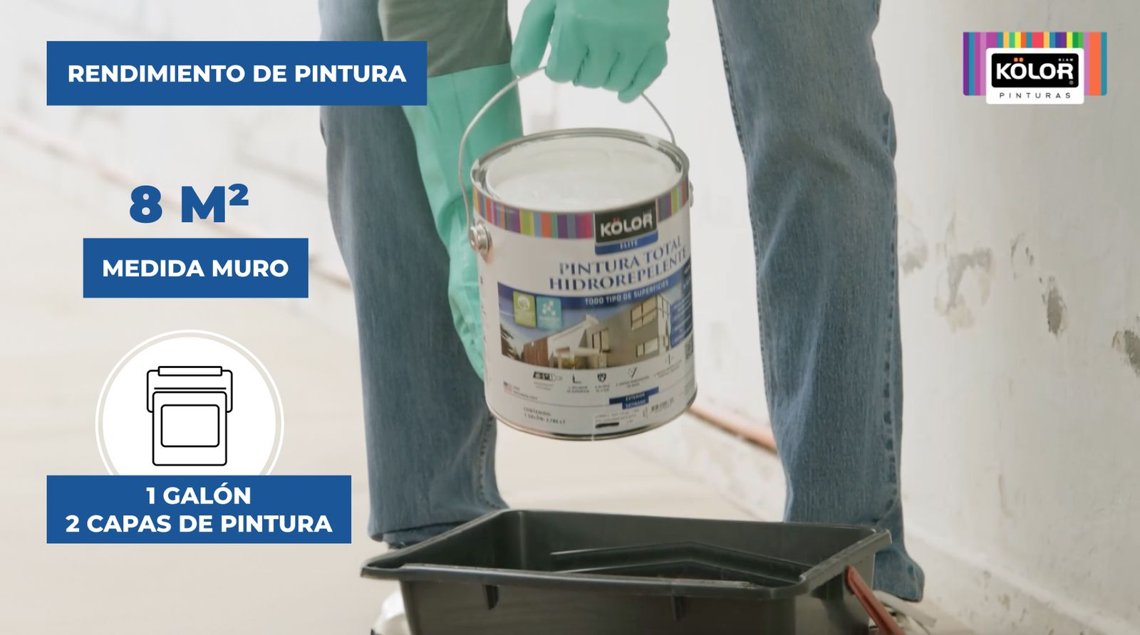 Rendimiento de pintura total hidrorrepelente Kolor