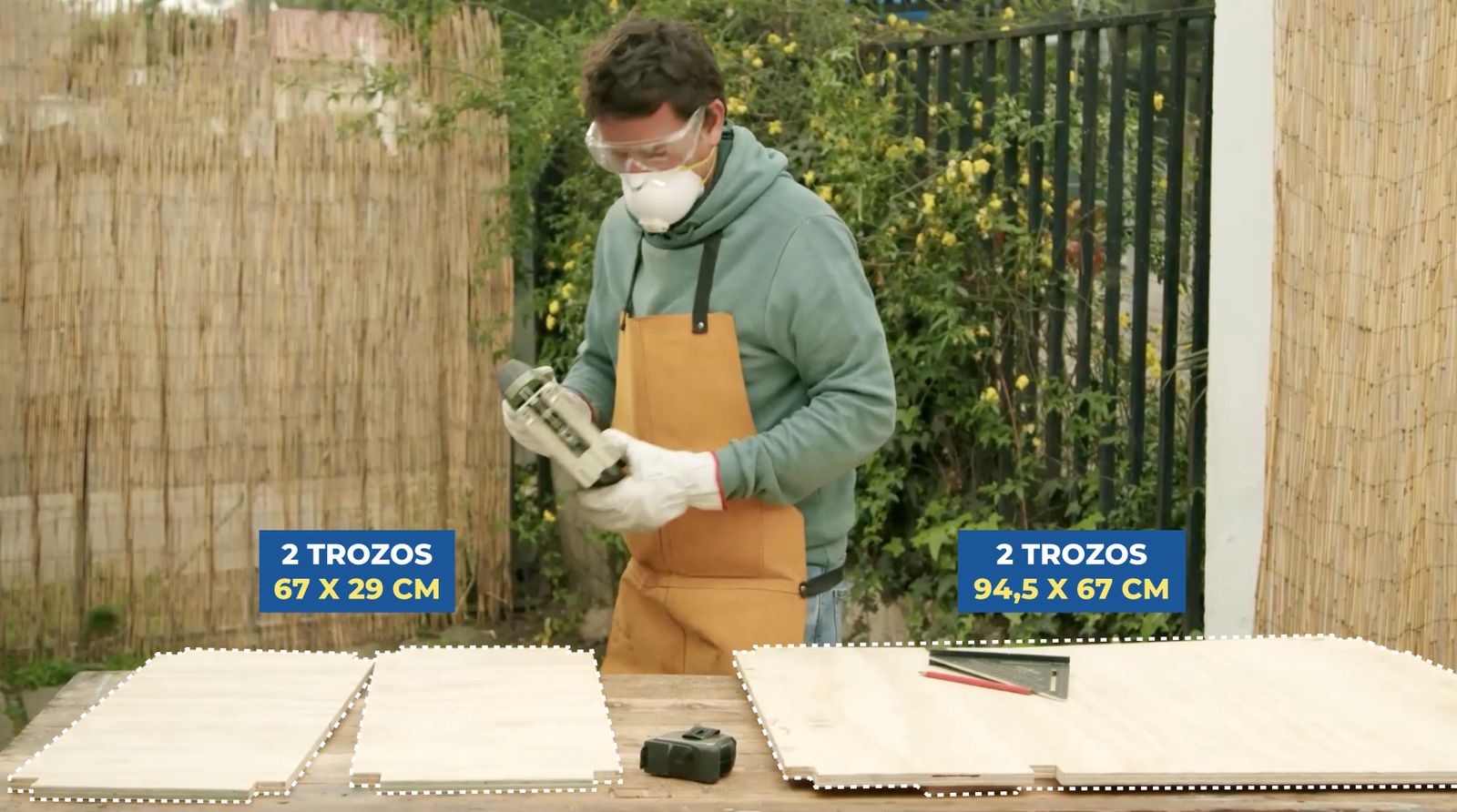 Trozos de terciado listos