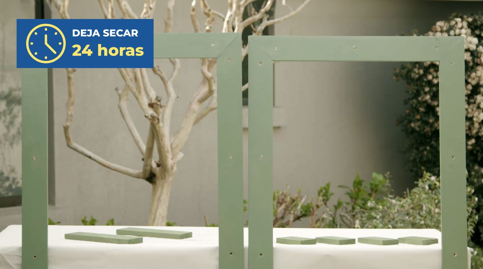 24 horas de secado de los marcos para huerta vertical
