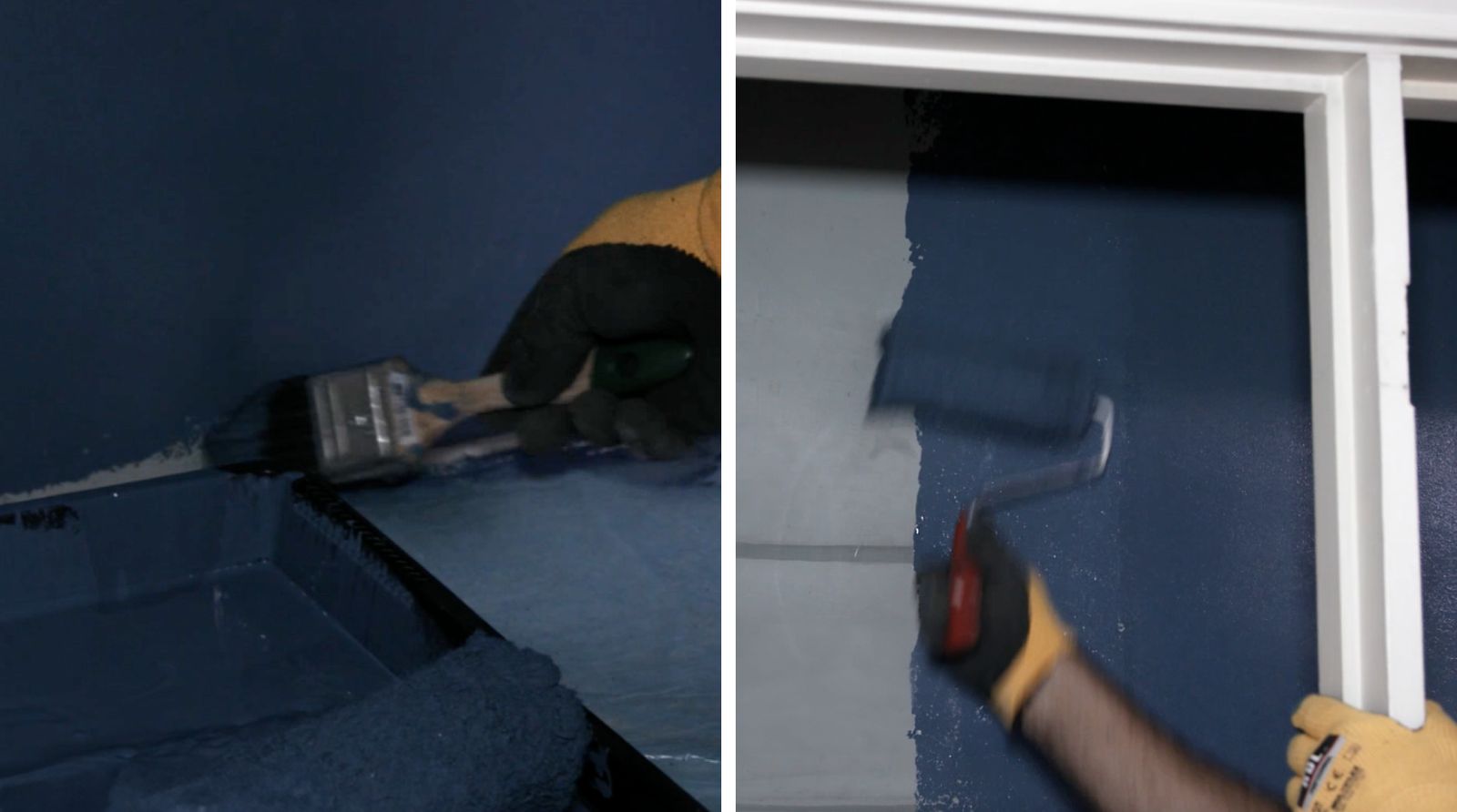 Pintado del interior del clóset empotrado con esmalte al agua