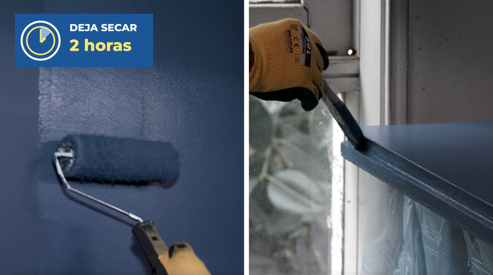 segunda mano de pintura en pared interior y puertas