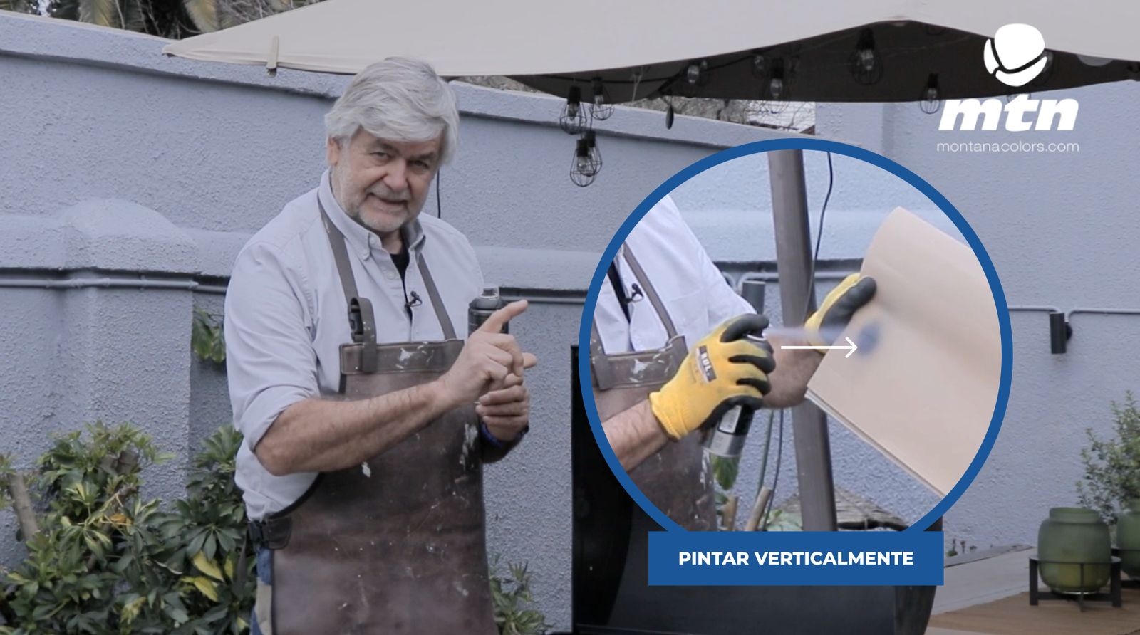 Pintar verticalmente con spray Montana Colors anticalórico