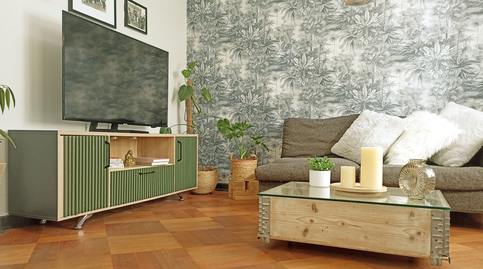 Renovación de mueble de melamina para la tv