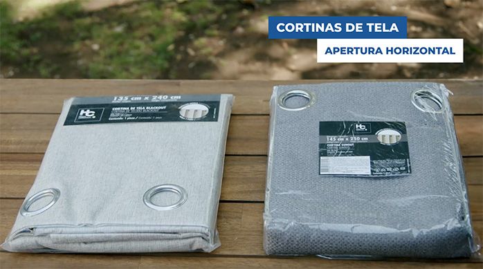 Cortinas de tela nuevas en su empaque