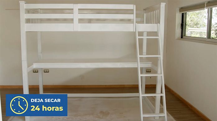 Se ve el camarote pintado con color blanco y con un secado de 24 horas