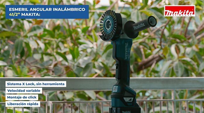 Esmeril angula inalámbrico 41/2" Makita