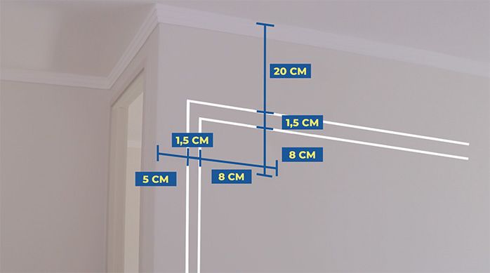 patrón de perforaciones para fijar el mueble gamer vertical en una pared