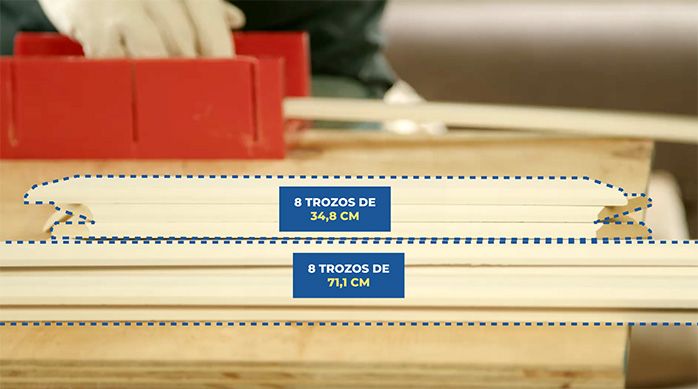 cortes de pilastra de mdf necesarios para construir el mueble organizador de aseo