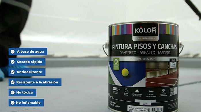 pintura acrílica para pisos y canchas