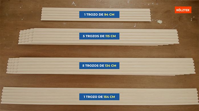 cortes necesarios de revestimiento ranurado para remodelar el muro de una escalera.