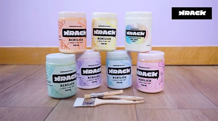 set de pinturas acrílicas krack de colores pasteles