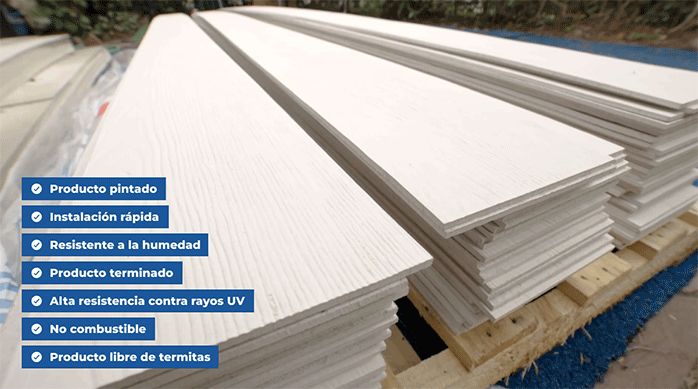 planchas de siding de fibrocemento.