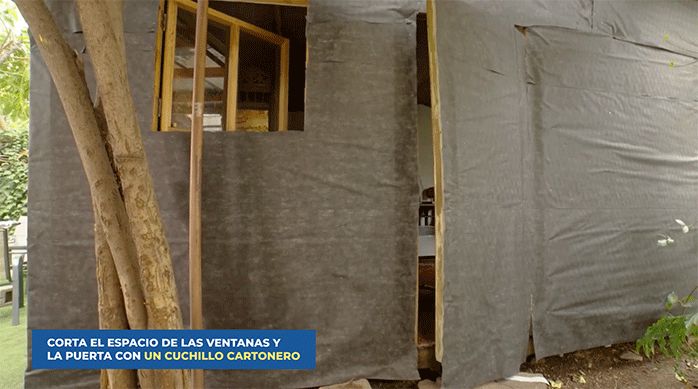 una casa completamente revestida con super fieltro Volcán.