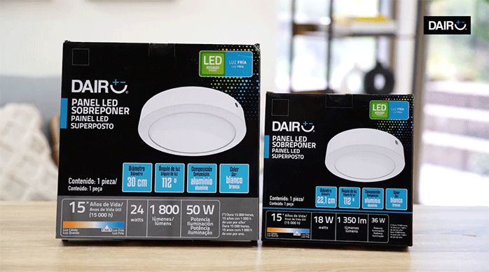 paneles led sobreponer redondos Dairu.