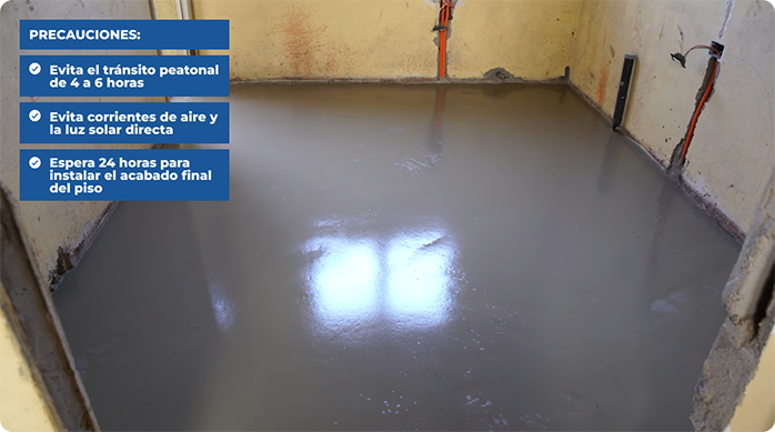 piso con autonivelante weberfloor recién aplicado.