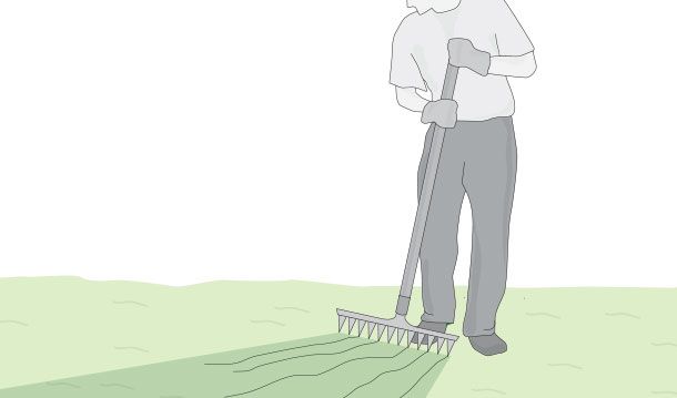 Persona horqueteando la tierra