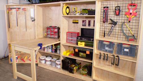 ¿Cómo hacer un mueble con mesón plegable para las herramientas?