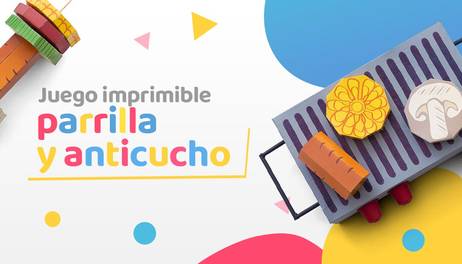Juego imprimible de parrilla y anticucho para niños