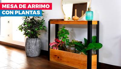 Cómo hacer una mesa de arrimo de madera con plantas
