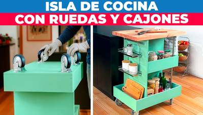 Cómo hacer una isla de cocina con ruedas y cajones