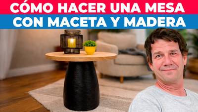 Cómo hacer una mesa lateral con un macetero y madera